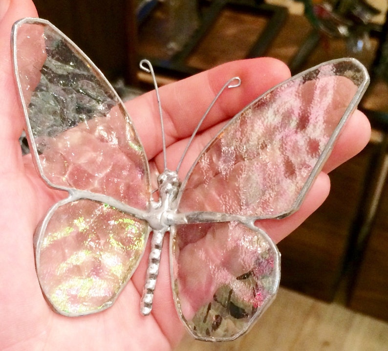 4 inch STAINED GLASS BUTTERFLY suncatcher , handmade, so pretty : image 1