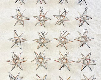25 - Handmade CLEAR IRIDESCENT Moravian Stars! More COLORS! SunCatcher Ornaments