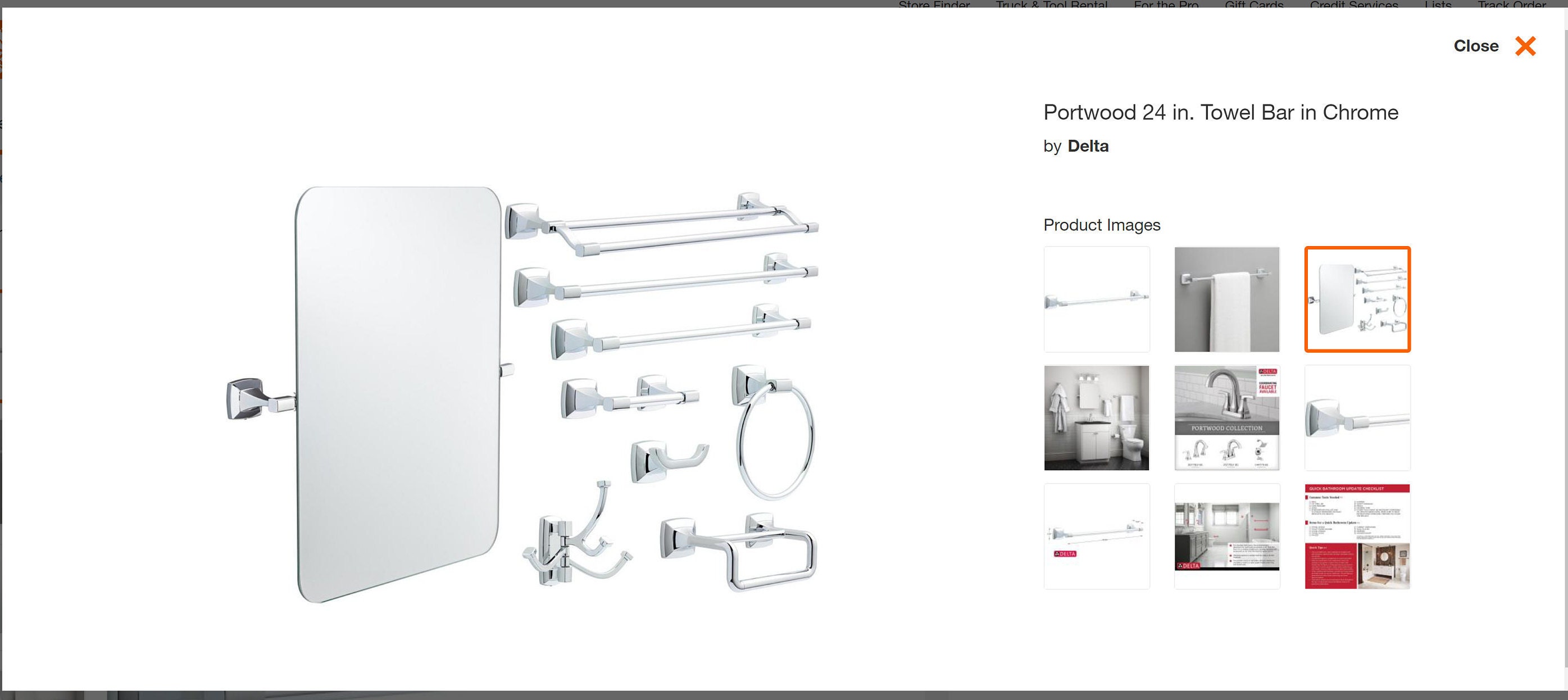 Delta Portwood Bath Collection Polished Chrome Towel Etsy