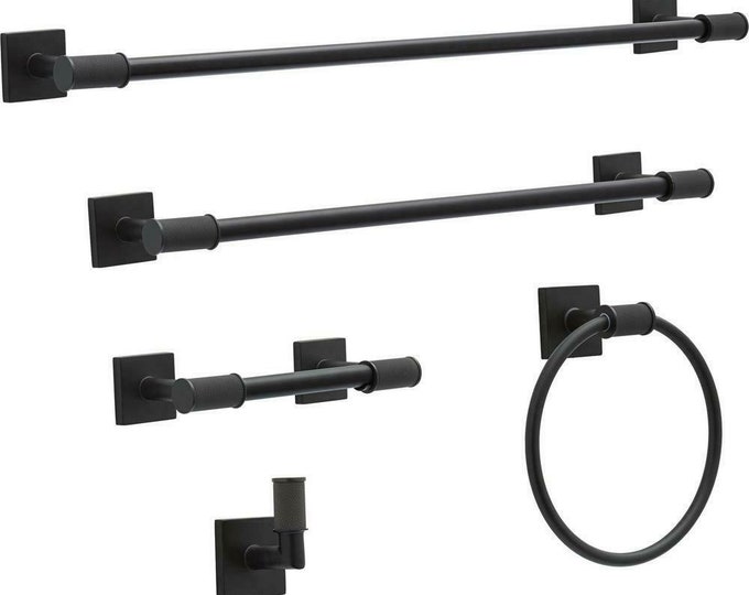 Delta Averland Matte Black Toilet Paper Holder/towel Ring/towel Hook