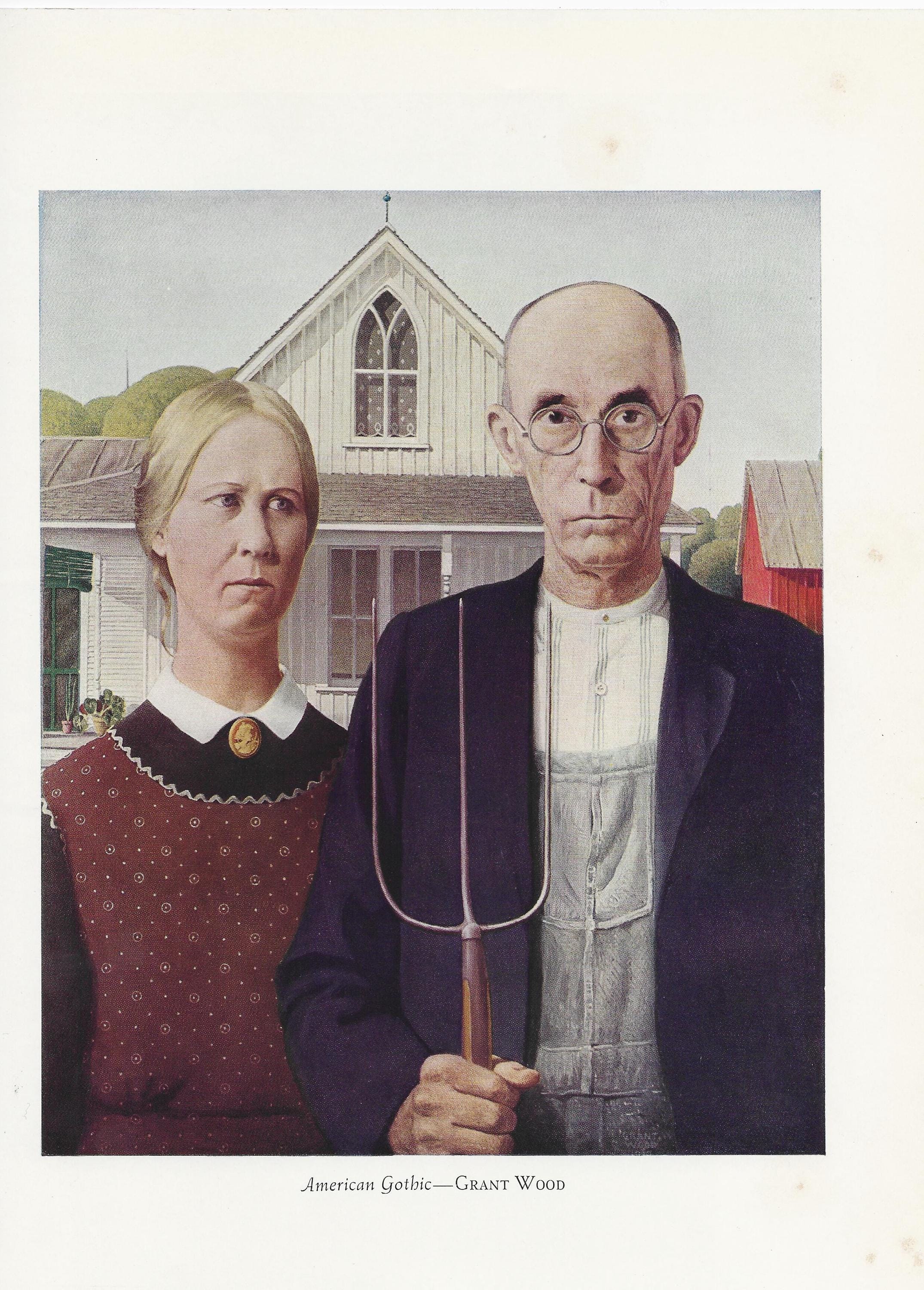 American Gothic - Classic Print by Grant Wood 1939 - Etsy