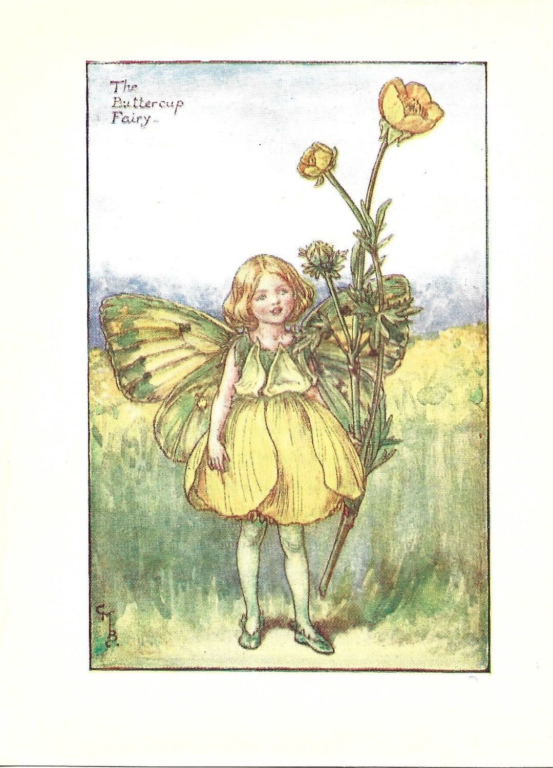 Little Girls Folk Fairy Embroidered Blouse in Buttercup Yellow main image 0