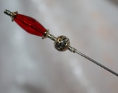 6 quot Long Hat Pin Ruby Red Crystal Glass Sturdy Stick High Quality New Victorian Art Deco Antique Lapel Scarf Hatpin Vintage HP2900