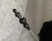 Skull 4 Stick Pin Gunmetal Dark Sturdy Stick to Use with Cap Clutch Halloween Skeleton Gothic Witch Hat Lapel Hatpin HP1117