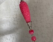 Victorian Hot Pink Hat Pin 10 Long Or Shorter Sturdy Stick with Clutch Cap to Use Wear Large Bold Hatpin HP1072