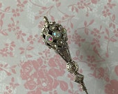 Stunning Crystal AB Rhinestone Hat Pin Choose your Length Sturdy Steel Stick Sharp Point Victorian Hatpin HP4008