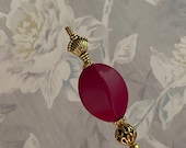 Victorian Long Hatpin Deep Raspberry Pink Choose your length Sturdy Steel Stick to Use Includes Clutch HP4351