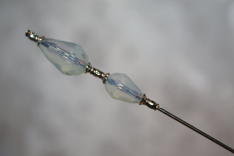6 Sparkling Crystal Glass Hatpin } Sturdy Steel Stick /& Clutch } New Victorian Derby Easter Scarf Lapel Hat Pin Vintage }{ by Nonny HP2623