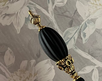 HATPIN Mourning }{ Black Matte Hat Pin }{ Choose your length 14” 13” 12” 11” 10” 9” 8” 7” 6” 5” 4” Victorian Funeral Gothic HP4484