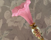 Gorgeous Cloisonné Hat Pin Large Pink Calla Lily Victorian Hatpin Choose your length Use and Wear Includes Clutch HP4418