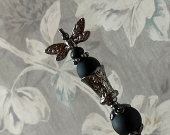 HATPIN }{ Gunmetal Black Matte Hat Pin }{ Antique Style Victorian Stick  Pin }{ Choose Length 4 5 6 7 8 9 10 11 12 13 14 Long HP4499