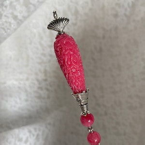 HATPIN }{ Hot Pink Long Hat Pin }{ Fuchsia }{  Choose 10” 9” 8” 7” 6” 5” Long Victorian Stick Pin to Wear with Clutch HP1072