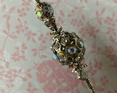 Sparkling Crystal AB Rhinestone Hat Pin Choose your Length Sturdy Steel Stick Sharp Point Victorian Hatpin HP4013