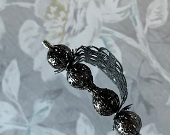 HATPIN }{ Gunmetal Filigree Hat Pin }{ Victorian Antique Style }{ Choose Length 4 5 6 7 8 9 10 11 12 13 14 Extra Long Hat Pin HP4318