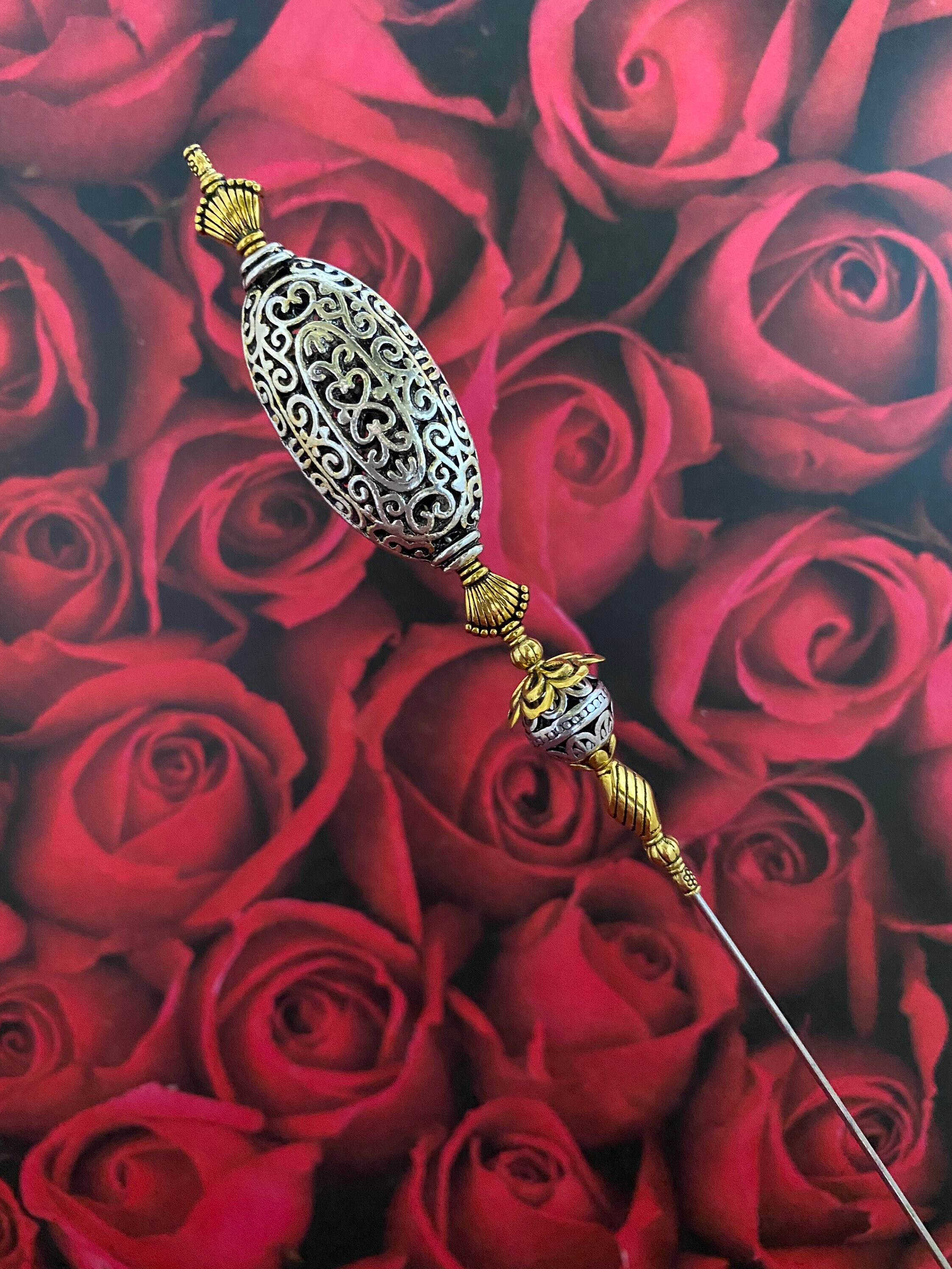 Exquisite 12 Extra Long Hat Pin Extra Large Gold & Silver Etsy