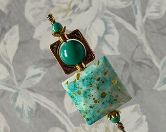 HATPIN }{ Long Victorian Hat Pin }{ Mint Sea foam Green }{ Choose your Length 14” 13” 12” 11” 10” 9” 8” 7” 6” 5” 4” Long Stick Pin HP4534
