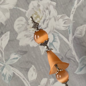 Long Hatpin Orange Cat’s Eye Glass }{ Sturdy Steel Stick & Clutch }{ Choose your length }{ Made to Wear Derby  } HP3949