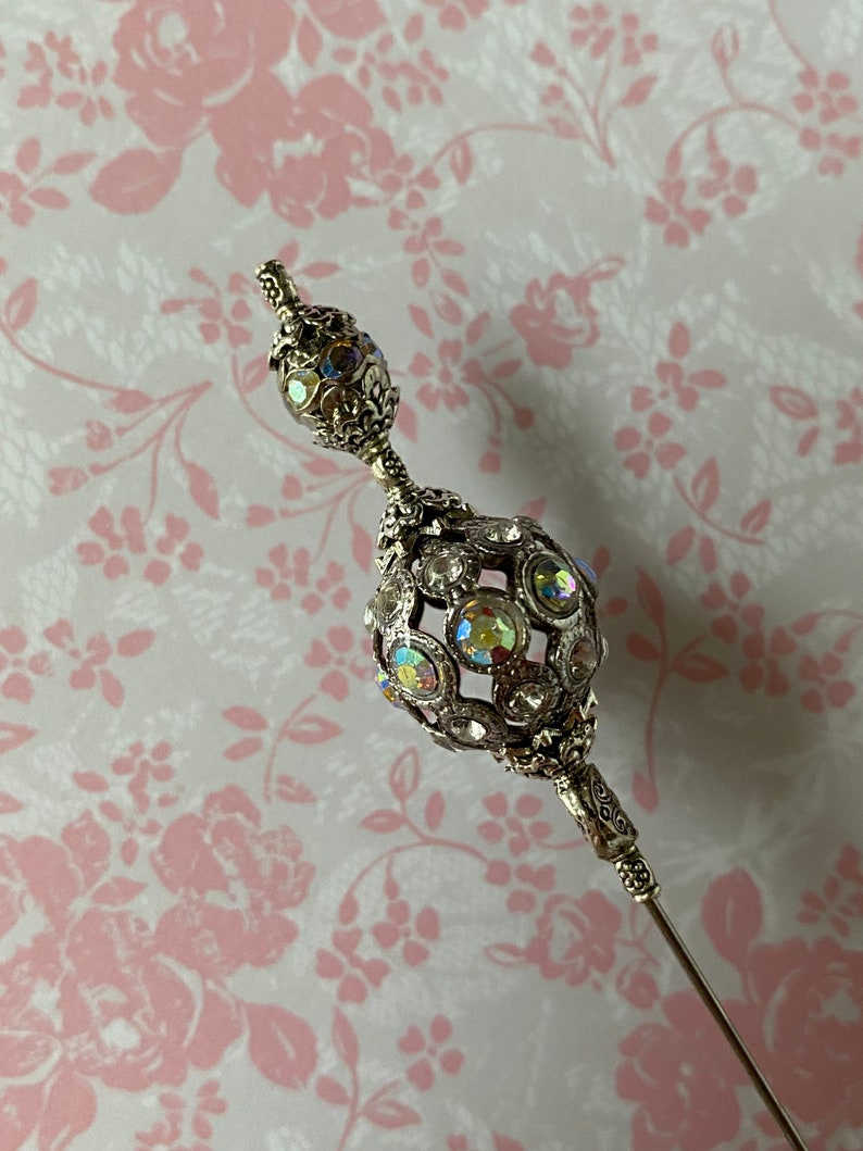 HATPIN Exquisite Crystal AB Rhinestone Hat Pin }{ Choose Your Length 14 ...