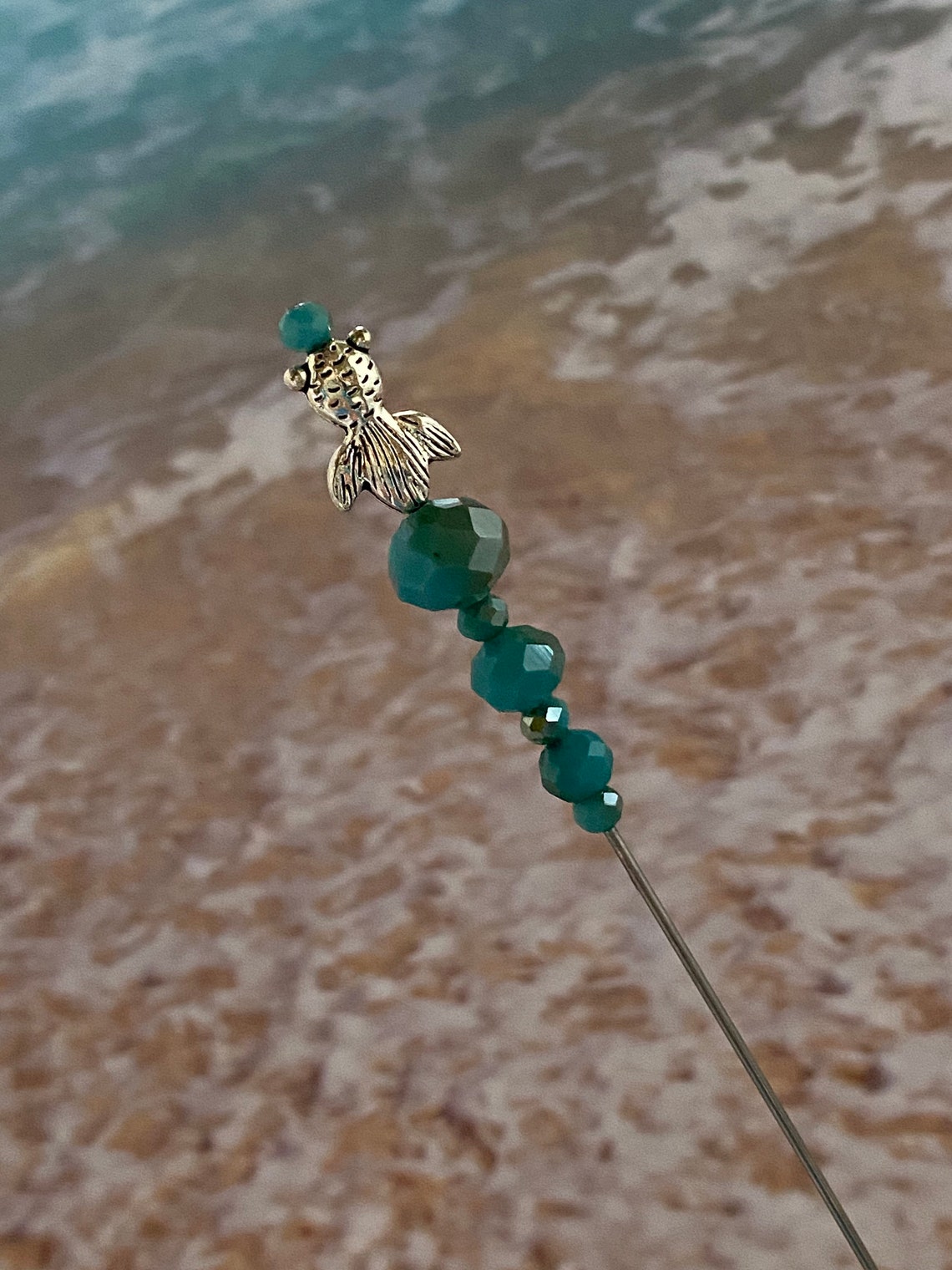 Hat Pin Fish Hatpin Carnival Aqua Glass 6 Long Sturdy Etsy UK