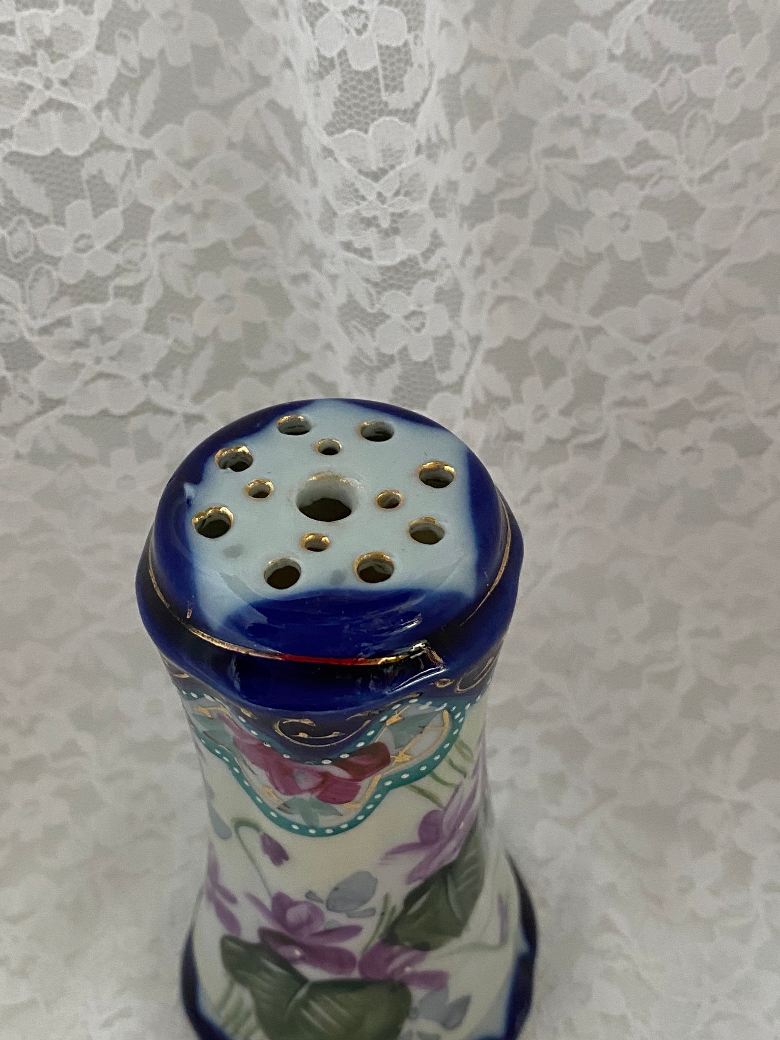 Antique Flow Blue Hat Pin Holder Victorian Stick Pin Etsy France