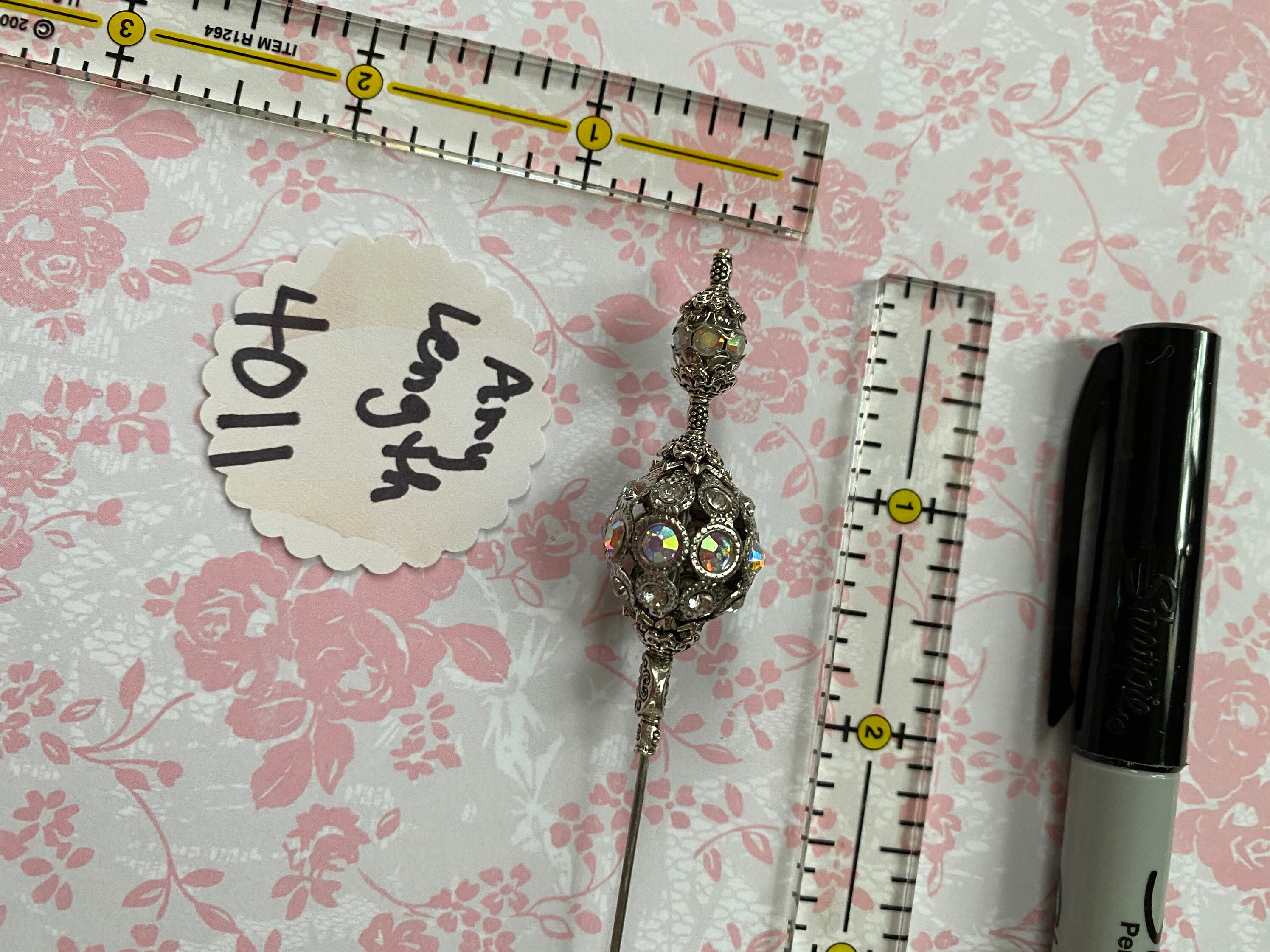 HATPIN Exquisite Crystal AB Rhinestone Hat Pin }{ Choose Your Length 14 ...