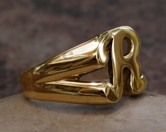 Very Classy Solid 14K Gold R Letter 