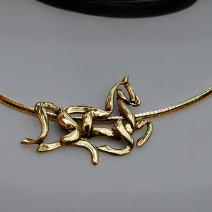 Stunning Equestrian Solid 14K Gold Celtic Horse Pendant Slider