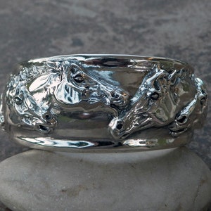 Cavalli Del Mar Pferdearmband Argentium Sterling Silver Portrait Horse Cuff Armband