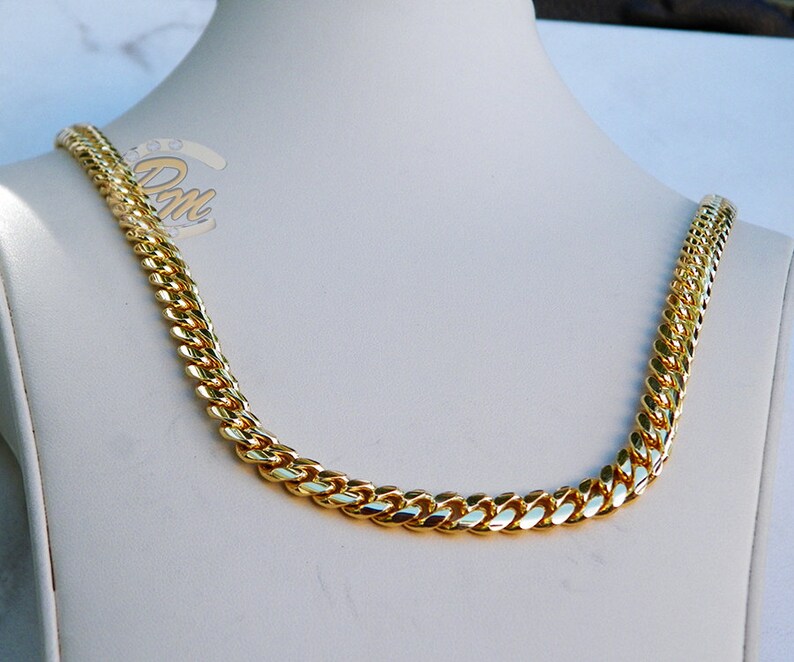 10K Gold Miami Men's Cuban Curb Link Chain Necklace Heavy - Etsy