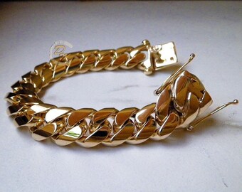 Huge Solid 14K Gold Miami Mens Cuban 