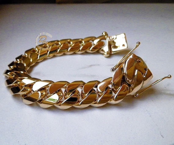 14K Gold Cuban Link Bracelet, 8.75, 7mm - Bracelets