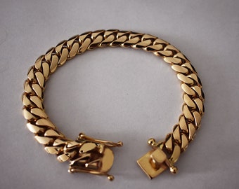 Solid 18K Gold Miami Men's Cuban Curb Link Bracelet 7.5" Heavy 83.6 Grams 11mm Free Appraisal