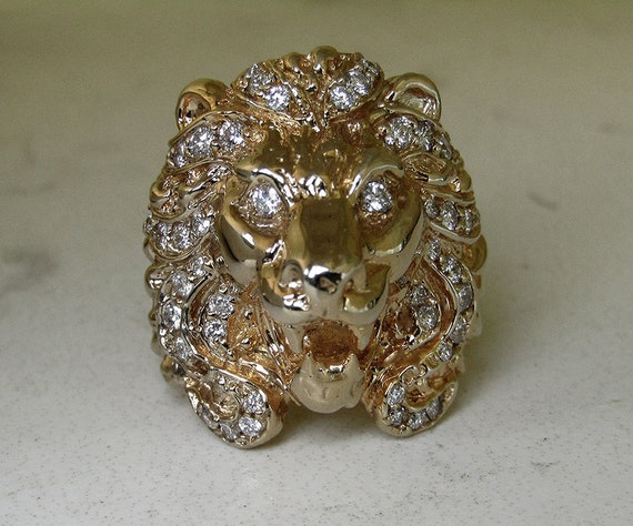 14k gold lion ring discount