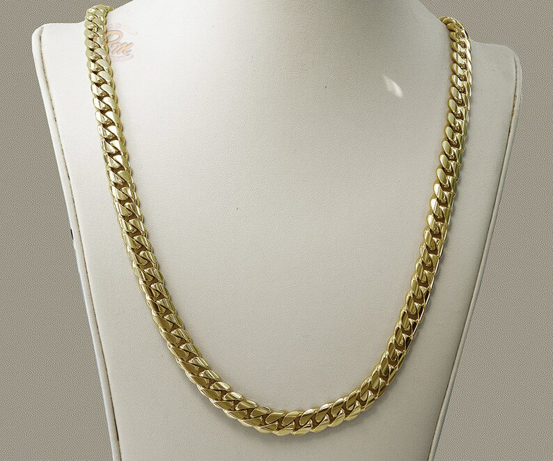 14K Gold Miami Men's Cuban Curb Link Chain Necklace Heavy Etsy
