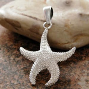 Classy Argentium Sterling Silver Nautical Marine Life Starfish Pendant