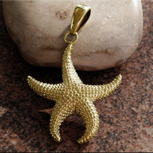 STUNNING Solid 14K Gold Nautical Marine Ocean Life 3D Starfish Pendant