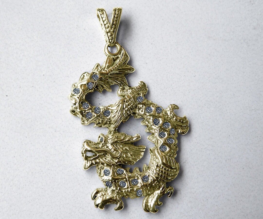 Beeindruckender Gro er Massiver 14K Gold Chinesischer Drache Anh nger beeindruckender-gro-er-massiver-14k-gold-chinesischer-drache-anh-nger