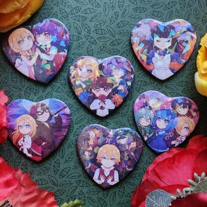 Horror RPG HOLOGRAPHIC Heart Buttons