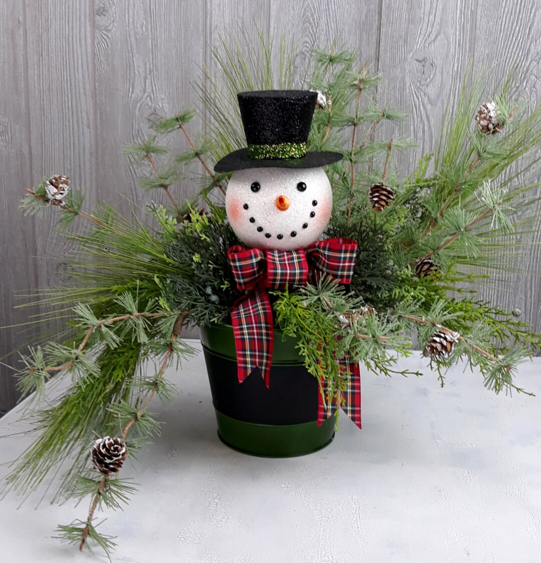 Med Snowman Table Top, Whimsical Snowman, Winter Decor, Christmas ...