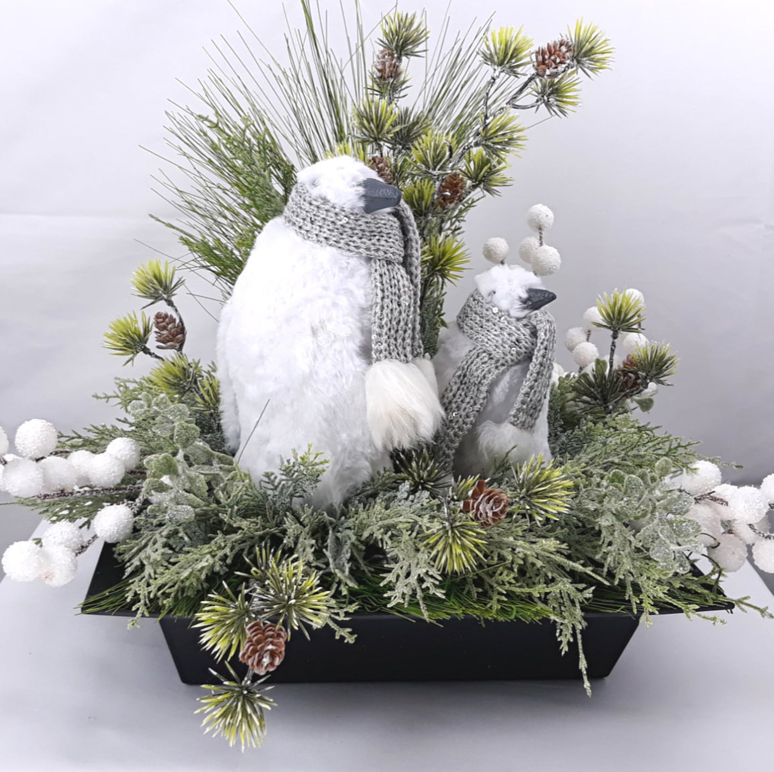 Penguin Table Top Whimsical Penguins Winter Decor Christmas Etsy