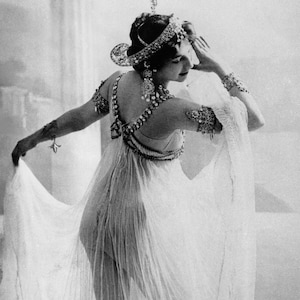Mata Hari - Exotic Dancer - Spy - Seductress - Courtesan - French Postcard - Nude/Semi-Nude - Singer - Vintage Photograph - Giclee Print