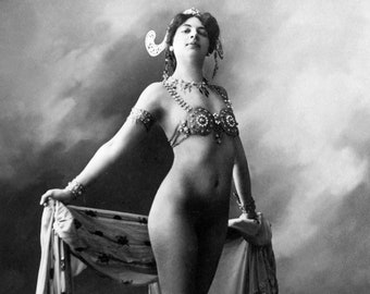 Mata Hari - Exotic Dancer - Spy - Seductress - Courtesan - French Postcard - Nude/Semi-Nude - Singer - Vintage Photograph - Giclee Print