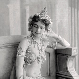 Mata Hari - Exotic Dancer - Spy - Seductress - Courtesan - French Postcard - Nude/Semi-Nude - Singer - Vintage Photograph - Giclee Print