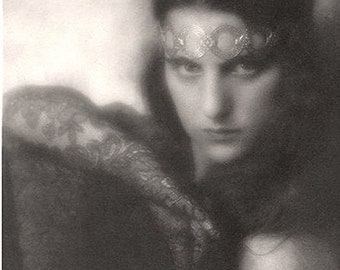Lady In Black Lace - Set of 4 Vintage Photos - Archival Paper & Inks - Art nouveau - Italian Beauty Model - Gicle'e Prints