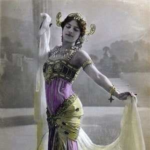 Mata Hari Exotic Dancer Spy Seductress French Postcard Nude/semi-nude