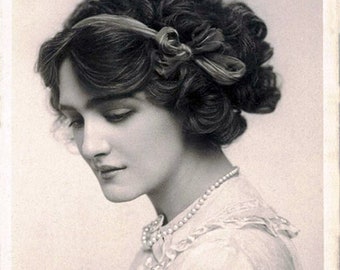 Lily Elsie - Gibson Girl - Vintage Photo - Giclee Print - Art Nouveau - Gay 90s - Bouffant - Pompadour - Edwardian Fashion - Exotic Woman
