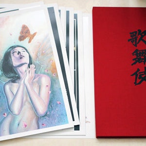 Kabuki Dreams Limited Edition German Portfolio David Mack 42 Prints 17 x 25 Deluxe Red Linen Box 0654 of 990 Graphic Novel image 10