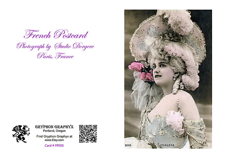 Classic French Postcard Portrait Restored Vintage Edwardian Photograph