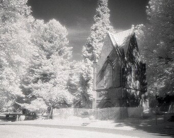 Historic Scottish Crypt, Portland, Oregon  - Black & White Infrared Film - Giclee Prints or Note Card - Archival Materials