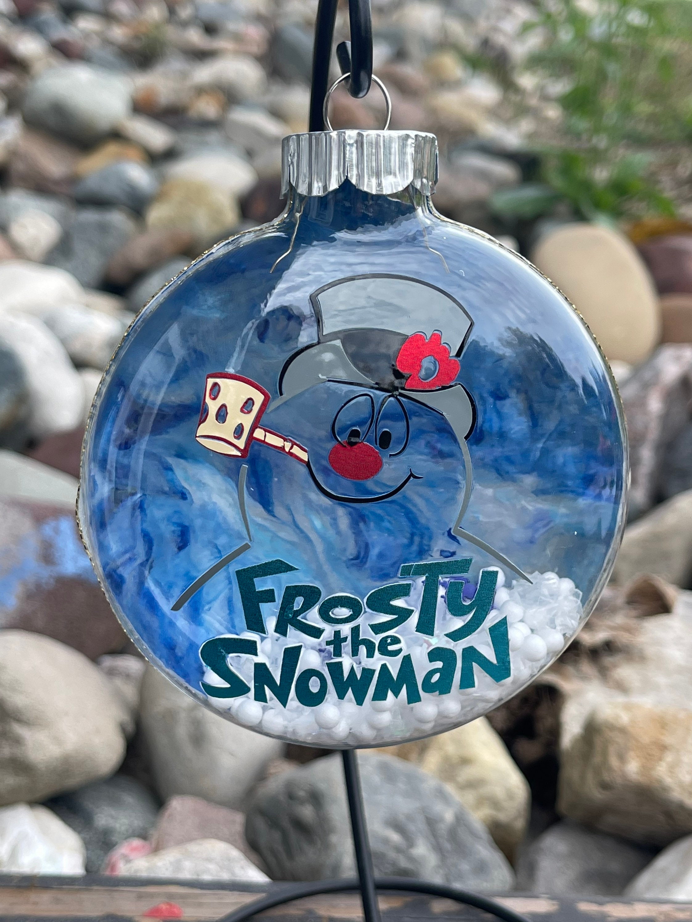Beautiful Hand Painted Frosty the Snowman Glass Ornament - Etsy